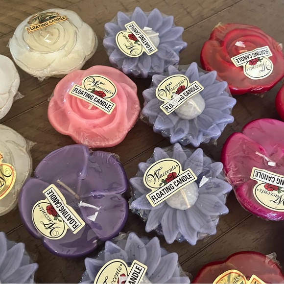 Floating Flower Candles by W’Accents made in USA lot of 24 - Picture 6 of 12